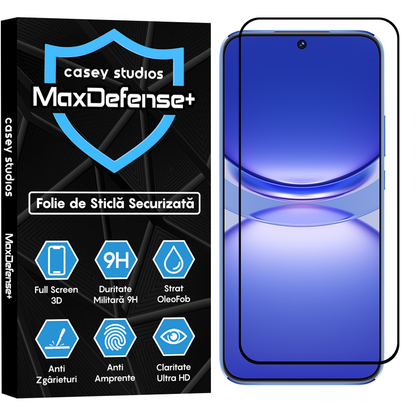 Folie Sticla MaxDefense+ - Huawei nova 12s - Negru