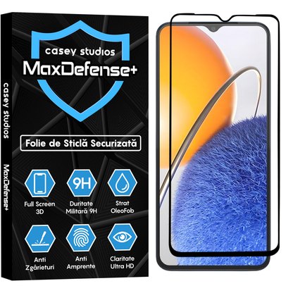 Folie Sticla MaxDefense+ - Huawei nova Y61 - Negru