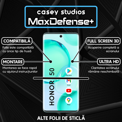 Folie Sticla MaxDefense+ - Honor 50/Huawei nova 9 - Negru