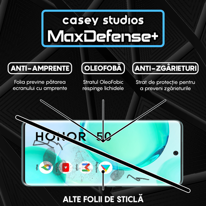 Folie Sticla MaxDefense+ - Honor 50/Huawei nova 9 - Negru
