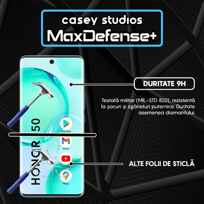 Folie Sticla MaxDefense+ - Honor 50/Huawei nova 9 - Negru