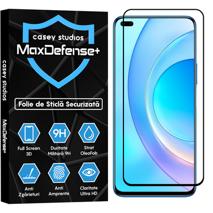 Folie Sticla MaxDefense+ - Honor 50 Lite/Huawei nova 8i - Negru