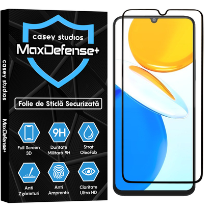 Folie Sticla MaxDefense+ - Honor X7 - Negru