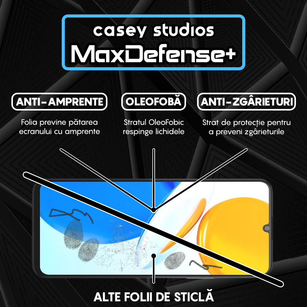 Folie Sticla MaxDefense+ - Honor X7 - Negru