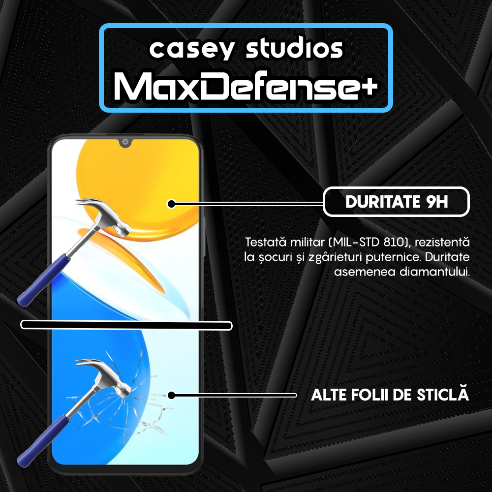 Folie Sticla MaxDefense+ - Honor X7 - Negru