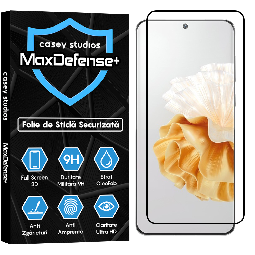 Folie Sticla MaxDefense+ - Huawei P60/P60 Pro - Negru