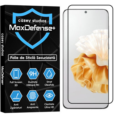 Folie Sticla MaxDefense+ - Huawei P60/P60 Pro - Negru