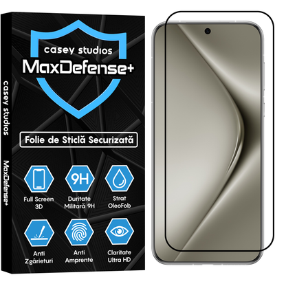 Folie Sticla MaxDefense+ - Huawei Pura 70 - Negru