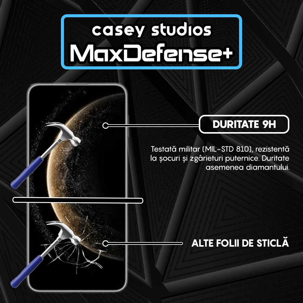 Folie Sticla MaxDefense+ - Huawei Pura 70 Ultra/70 Pro/70 Pro Plus - Negru