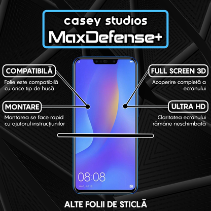 Folie Sticla MaxDefense+ - Huawei Honor 10 Lite/Honor 20 Lite/P Smart 2019/P Smart Plus 2019 - Negru