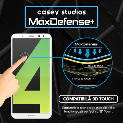 Folie Sticla MaxDefense+ - Huawei Mate 10 Lite - Negru