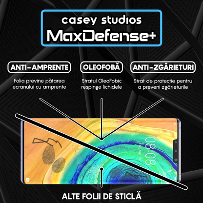 Folie Sticla MaxDefense+ - Huawei Mate 30 Pro/Mate 30 Pro 5G - Negru