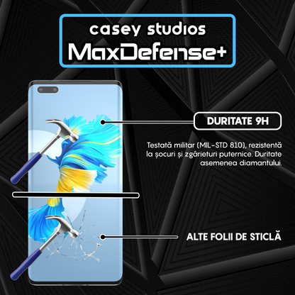 Folie Sticla MaxDefense+ - Huawei Mate 40 Pro - Negru