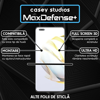 Folie Sticla MaxDefense+ - Huawei nova 10 Pro - Negru