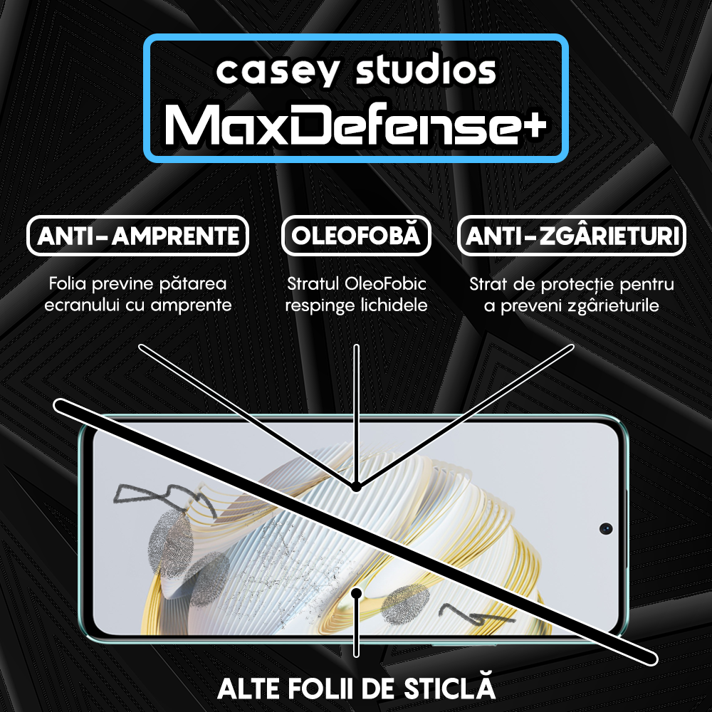 Folie Sticla MaxDefense+ - Huawei nova 10 SE - Negru