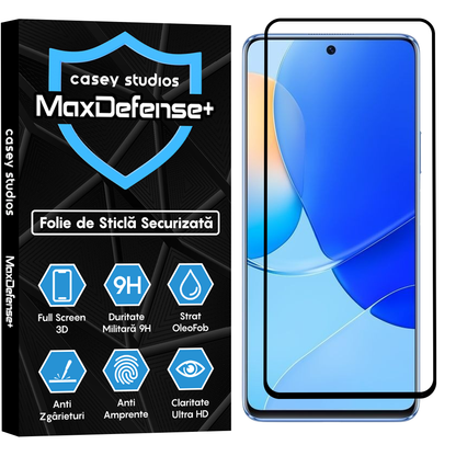Folie Sticla MaxDefense+ - Huawei nova 9 SE - Negru