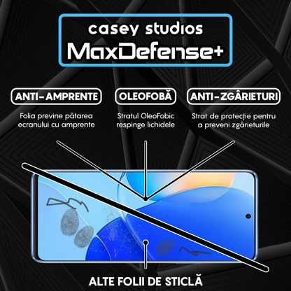 Folie Sticla MaxDefense+ - Huawei nova 9 SE - Negru