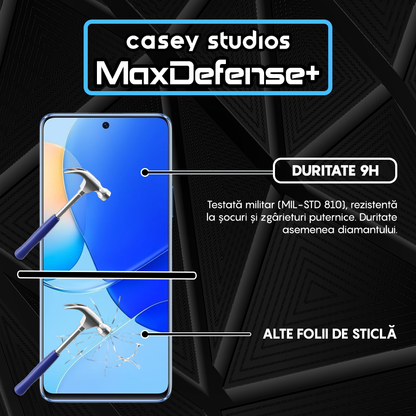 Folie Sticla MaxDefense+ - Huawei nova 9 SE - Negru