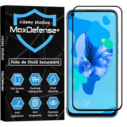 Folie Sticla MaxDefense+ - Huawei P20 Lite 2019/P40 Lite/P40 Lite E/Y7p - Negru