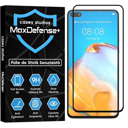 Folie Sticla MaxDefense+ - Huawei P40 - Negru