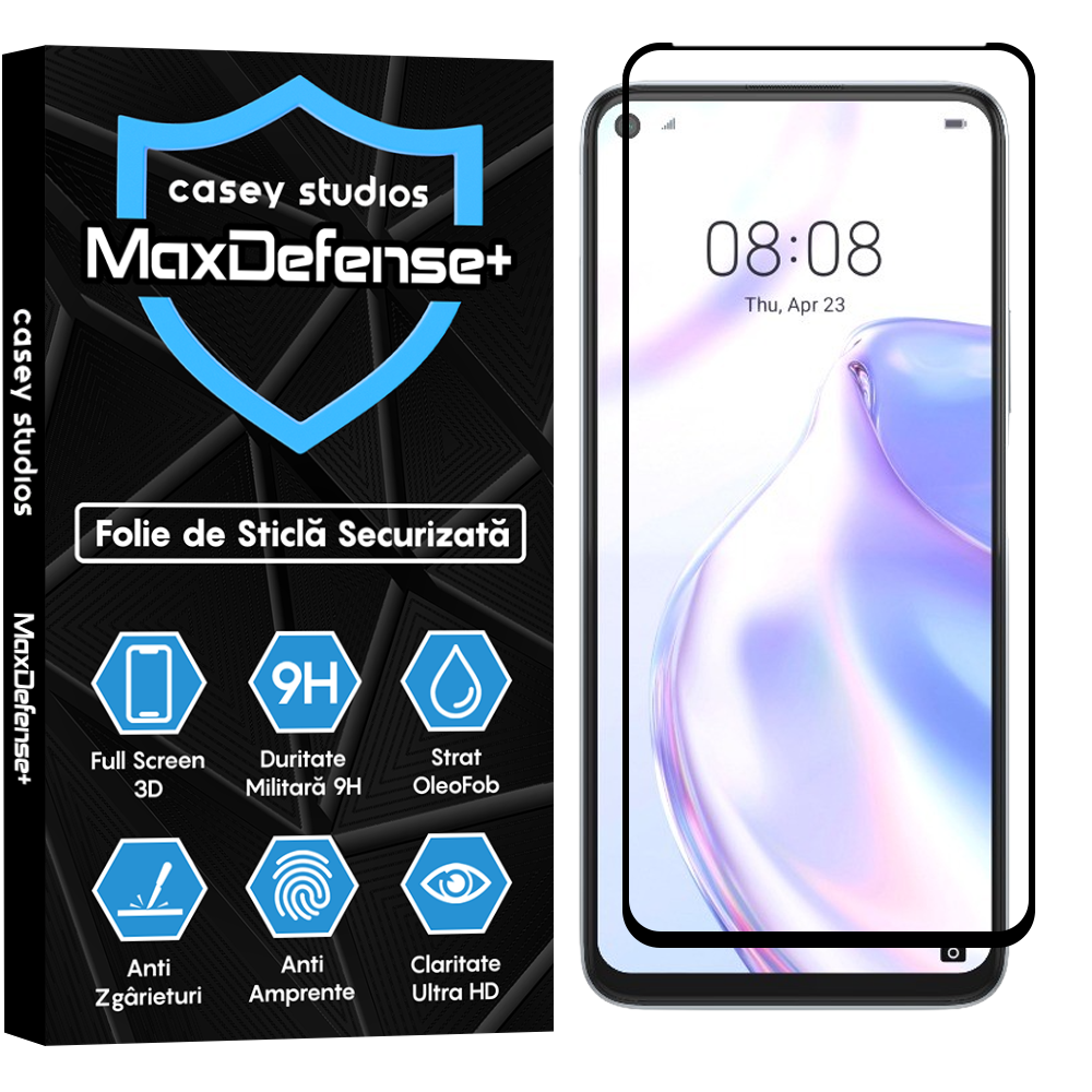 Folie Sticla MaxDefense+ - Huawei P40 Lite 5G - Negru