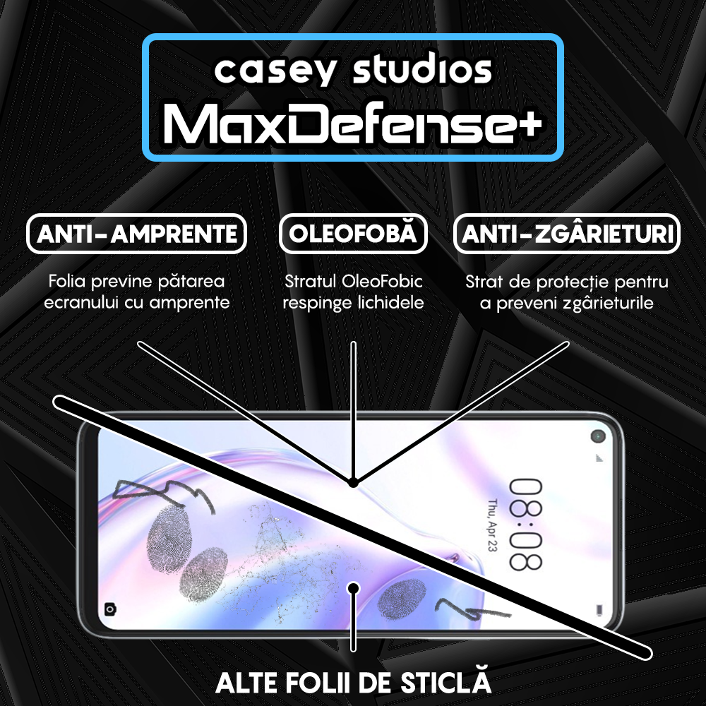 Folie Sticla MaxDefense+ - Huawei P40 Lite 5G - Negru