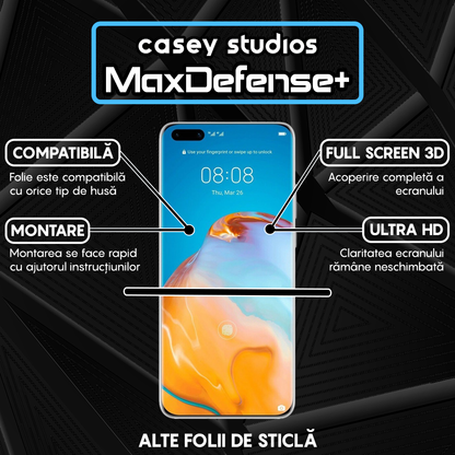 Folie Sticla MaxDefense+ - Huawei P40 Pro/P40 Pro Plus - Negru