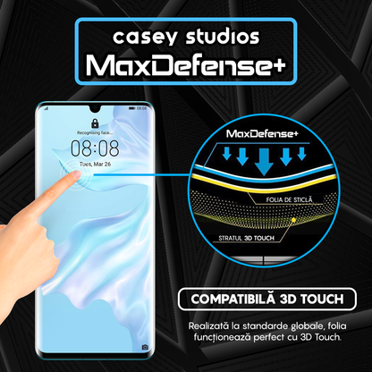 Folie Sticla MaxDefense+ - Huawei P50 - Negru