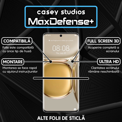 Folie Sticla MaxDefense+ - Huawei P50 Pro - Negru