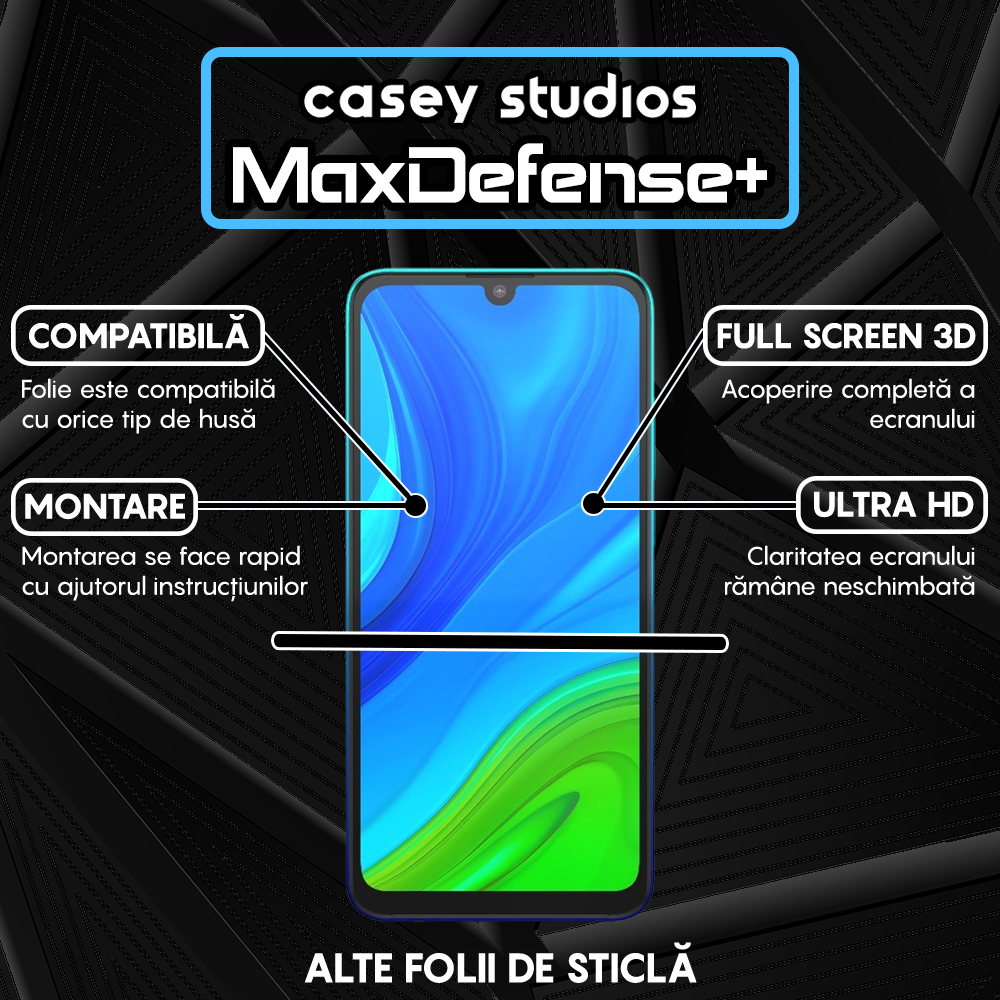 Folie Sticla MaxDefense+ - Huawei P Smart 2020 - Negru