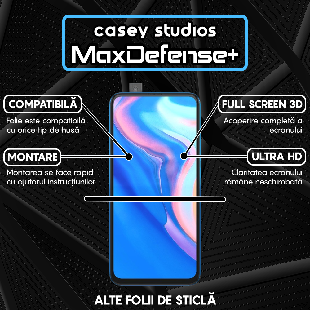 Folie Sticla MaxDefense+ - Huawei P Smart Z/Y9 Prime 2019 - Negru