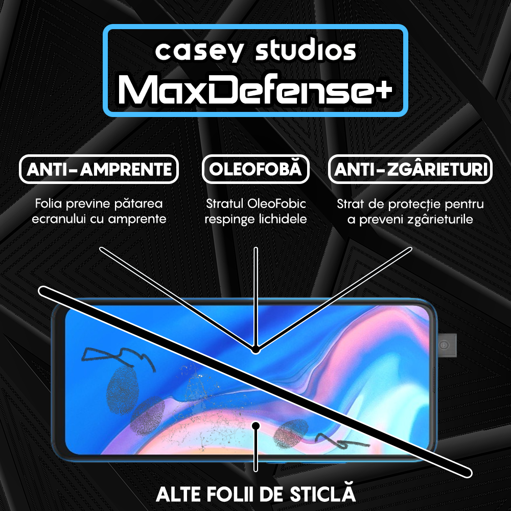 Folie Sticla MaxDefense+ - Huawei P Smart Z/Y9 Prime 2019 - Negru