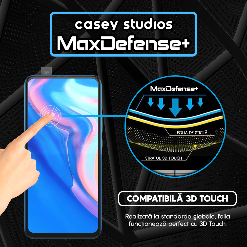 Folie Sticla MaxDefense+ - Huawei P Smart Z/Y9 Prime 2019 - Negru