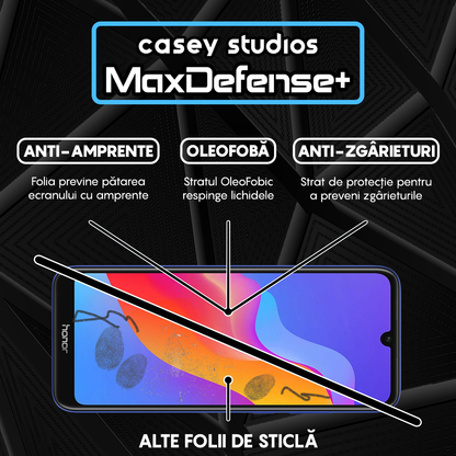 Folie Sticla MaxDefense+ - Huawei Y6 2019/Y6 Pro 2019/Y6p/Honor 8A 2020 - Negru
