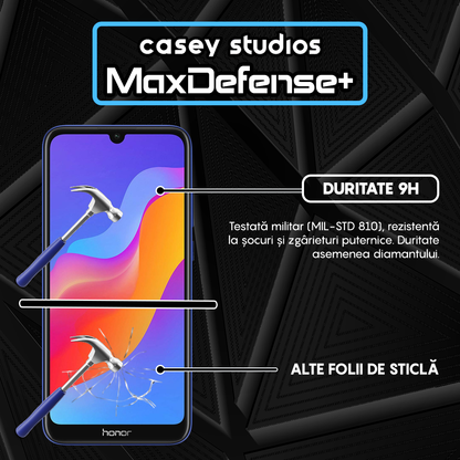 Folie Sticla MaxDefense+ - Huawei Y6 2019/Y6 Pro 2019/Y6p/Honor 8A 2020 - Negru