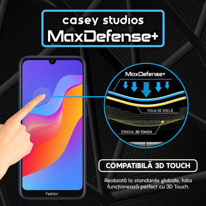 Folie Sticla MaxDefense+ - Huawei Y6 2019/Y6 Pro 2019/Y6p/Honor 8A 2020 - Negru