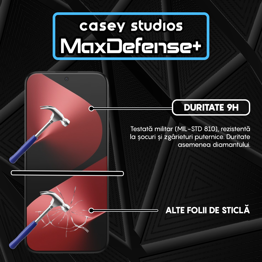 Folie Sticla MaxDefense+ - Huawei Pura 80 Pro - Negru