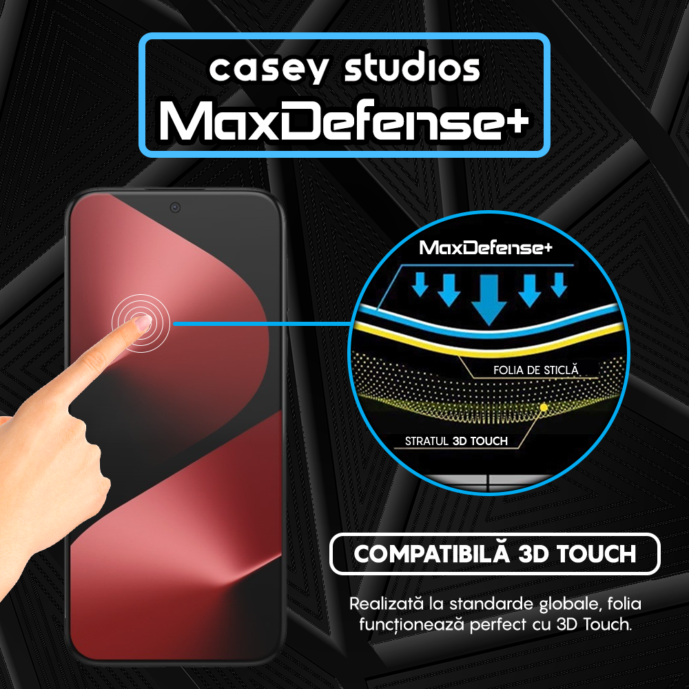 Folie Sticla MaxDefense+ - Huawei Pura 80 Pro - Negru