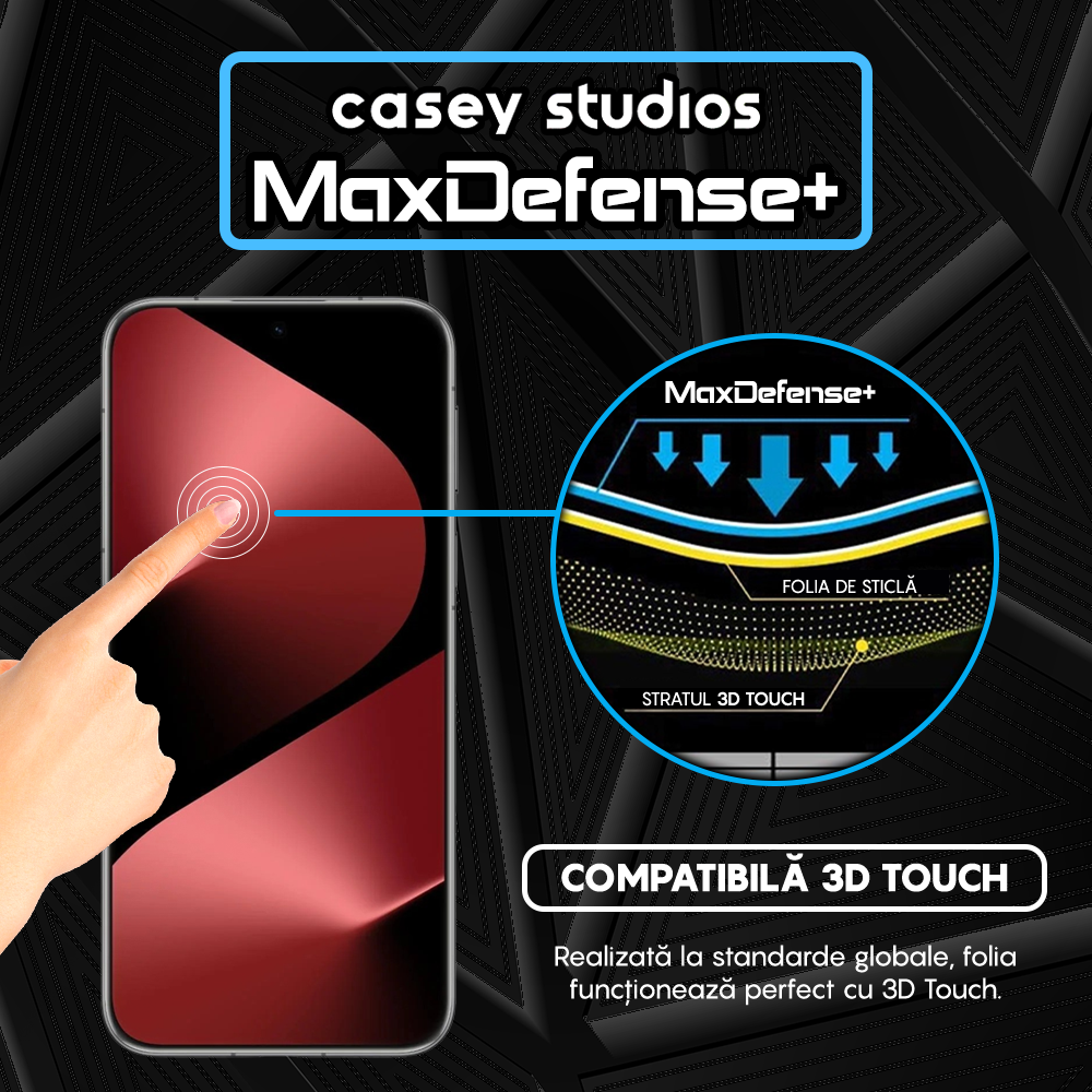 Folie Sticla MaxDefense+ - Huawei Pura 80 Ultra - Negru