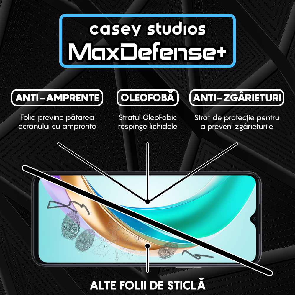 Folie Sticla MaxDefense+ - Honor X6b - Negru