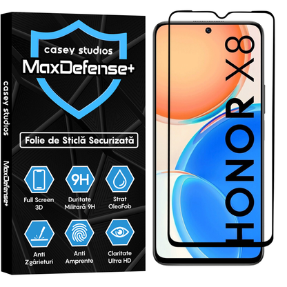 Folie Sticla MaxDefense+ - Honor X6/X8 5G - Negru
