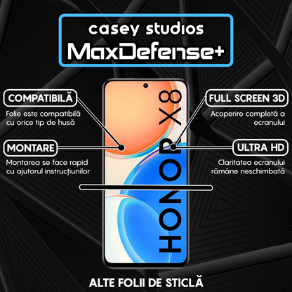 Folie Sticla MaxDefense+ - Honor X6/X8 5G - Negru