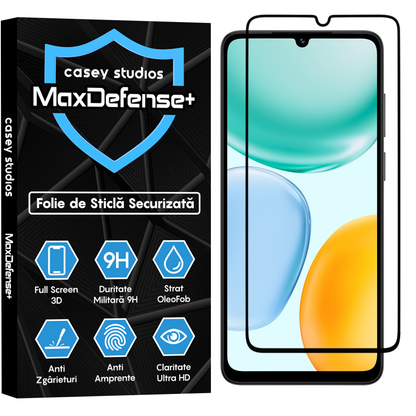 Folie Sticla MaxDefense+ - Honor X5c Plus - Negru