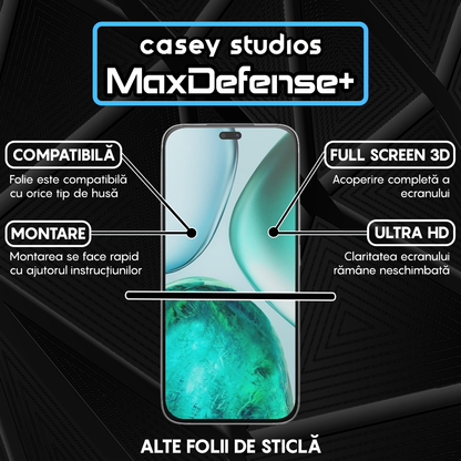 Folie Sticla MaxDefense+ - Honor X8c - Negru