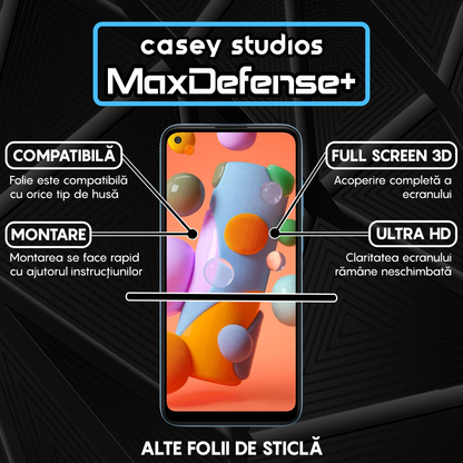 Folie Sticla MaxDefense+ - Samsung Galaxy M11/A11 - Negru