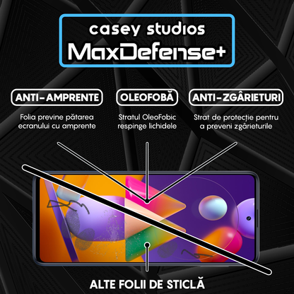 Folie Sticla MaxDefense+ - Samsung Galaxy M31S - Negru