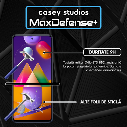 Folie Sticla MaxDefense+ - Samsung Galaxy M31S - Negru