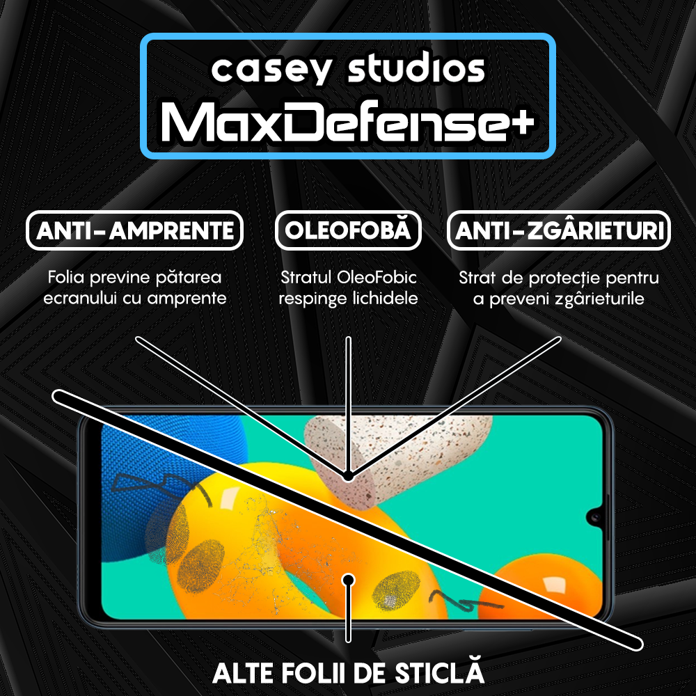 Folie Sticla MaxDefense+ - Samsung Galaxy M32 4G - Negru