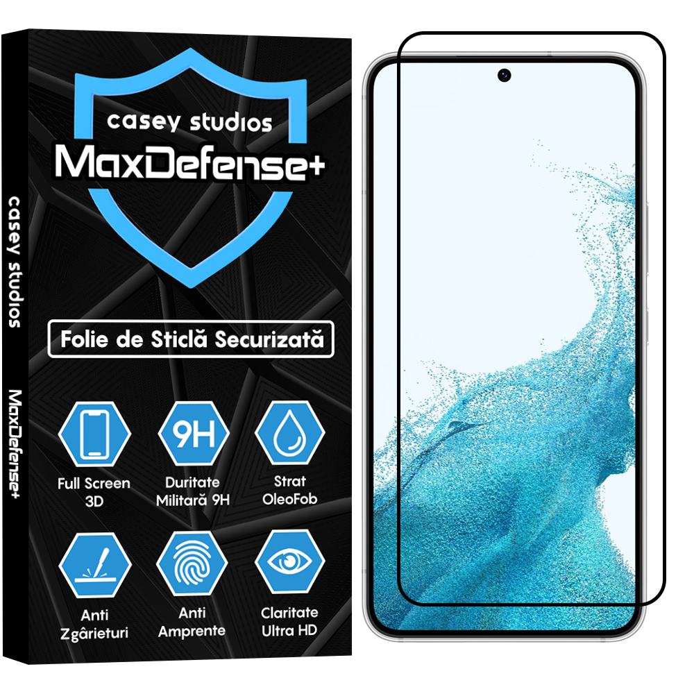Folie Sticla MaxDefense+ - Samsung Galaxy M52 5G - Negru