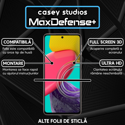 Folie Sticla MaxDefense+ - Samsung Galaxy M53 - Negru